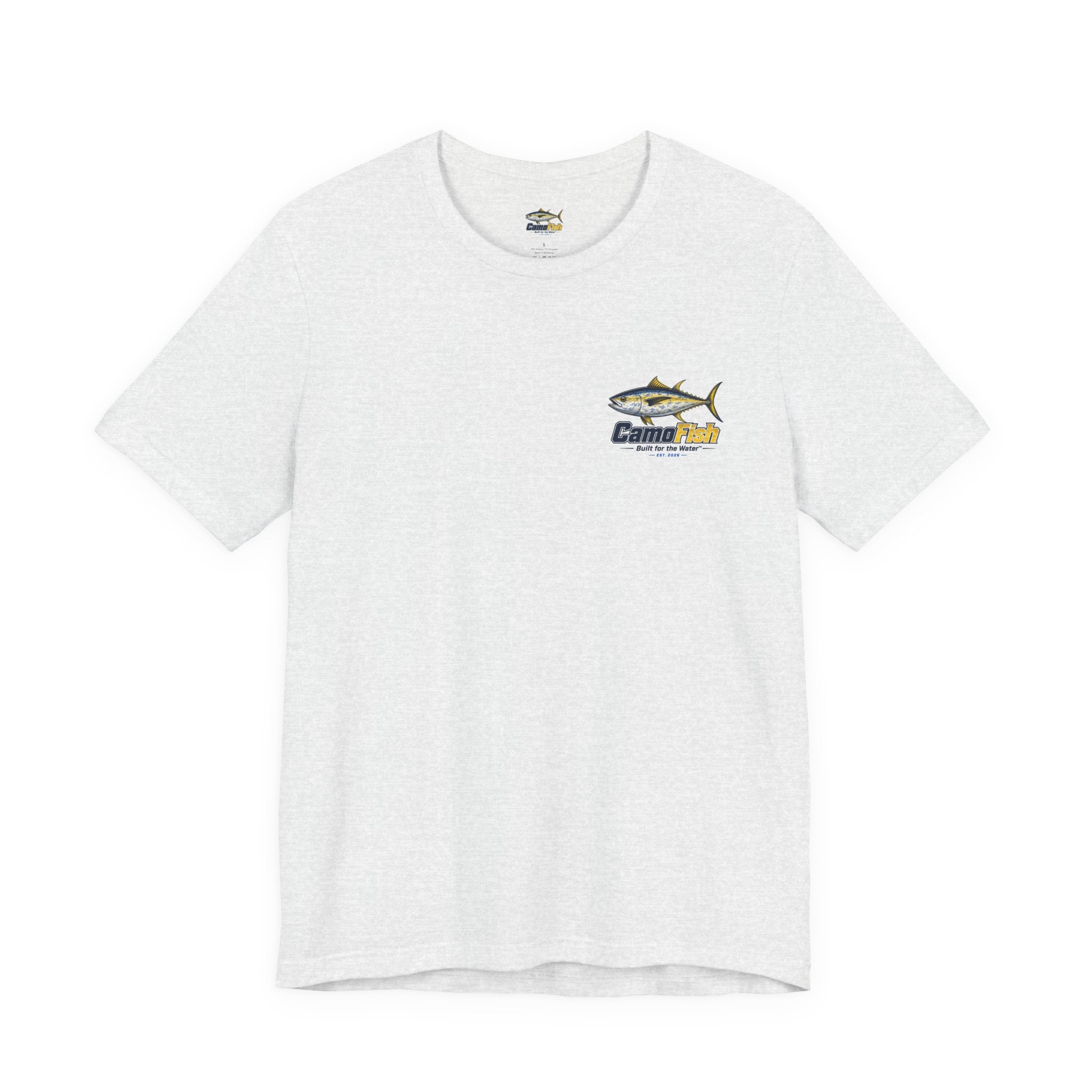 Fishing T-Shirt — "Camo Fish" Built for the Water Graphic Tee