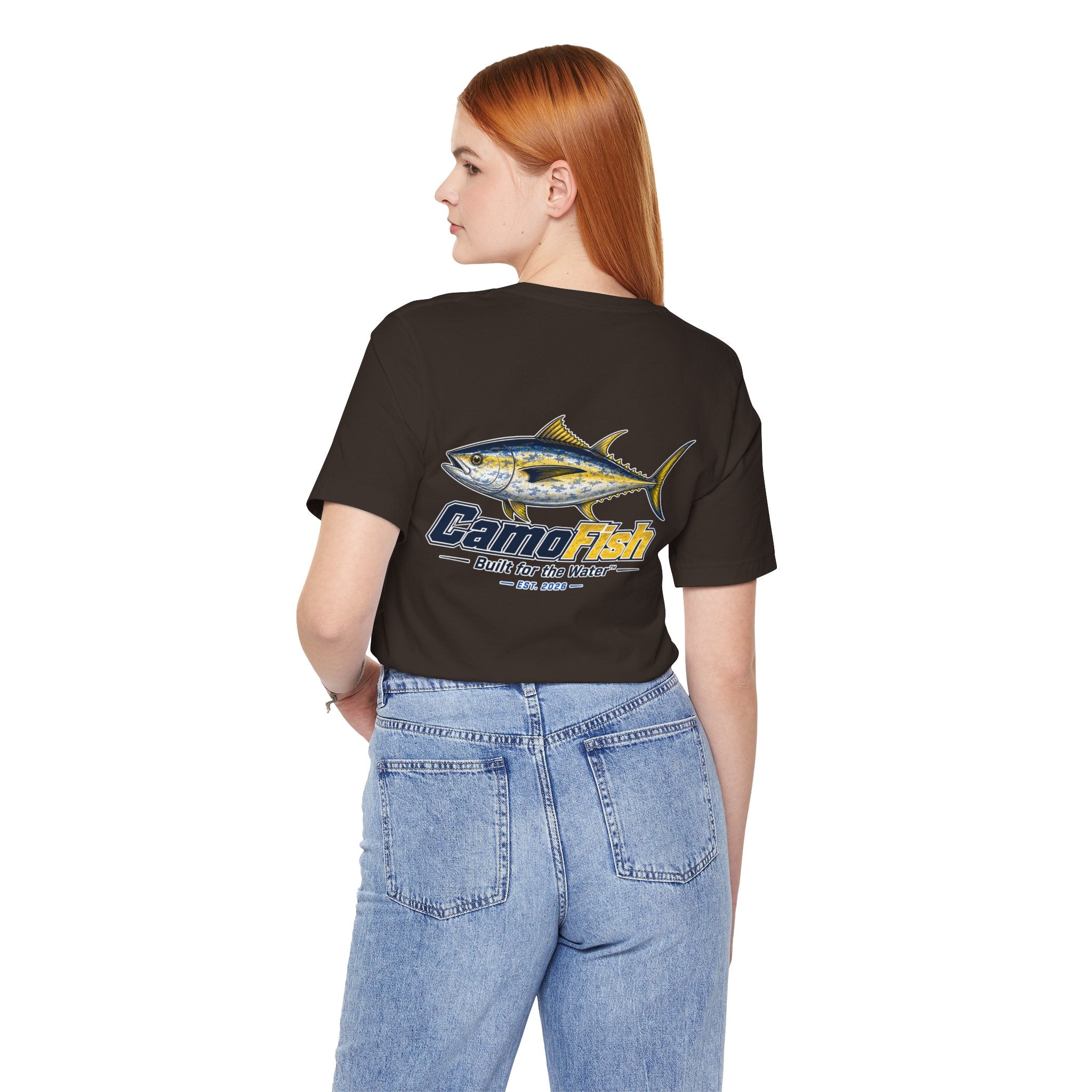 Fishing T-Shirt — "Camo Fish" Built for the Water Graphic Tee