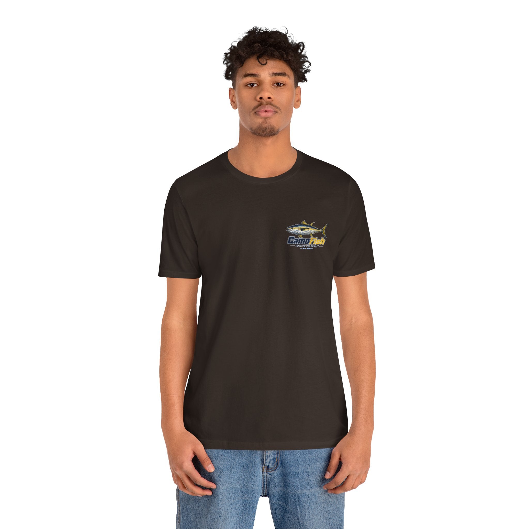 Fishing T-Shirt — "Camo Fish" Built for the Water Graphic Tee