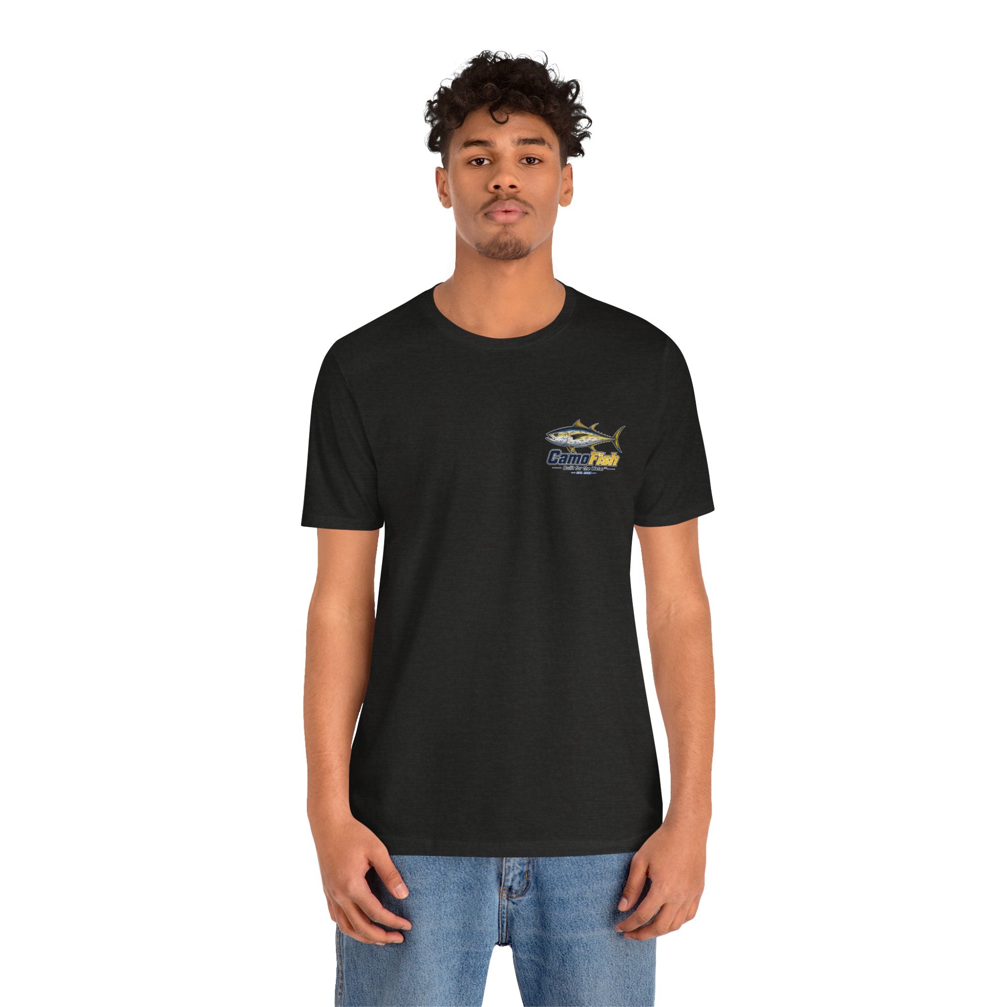 Fishing T-Shirt — "Camo Fish" Built for the Water Graphic Tee