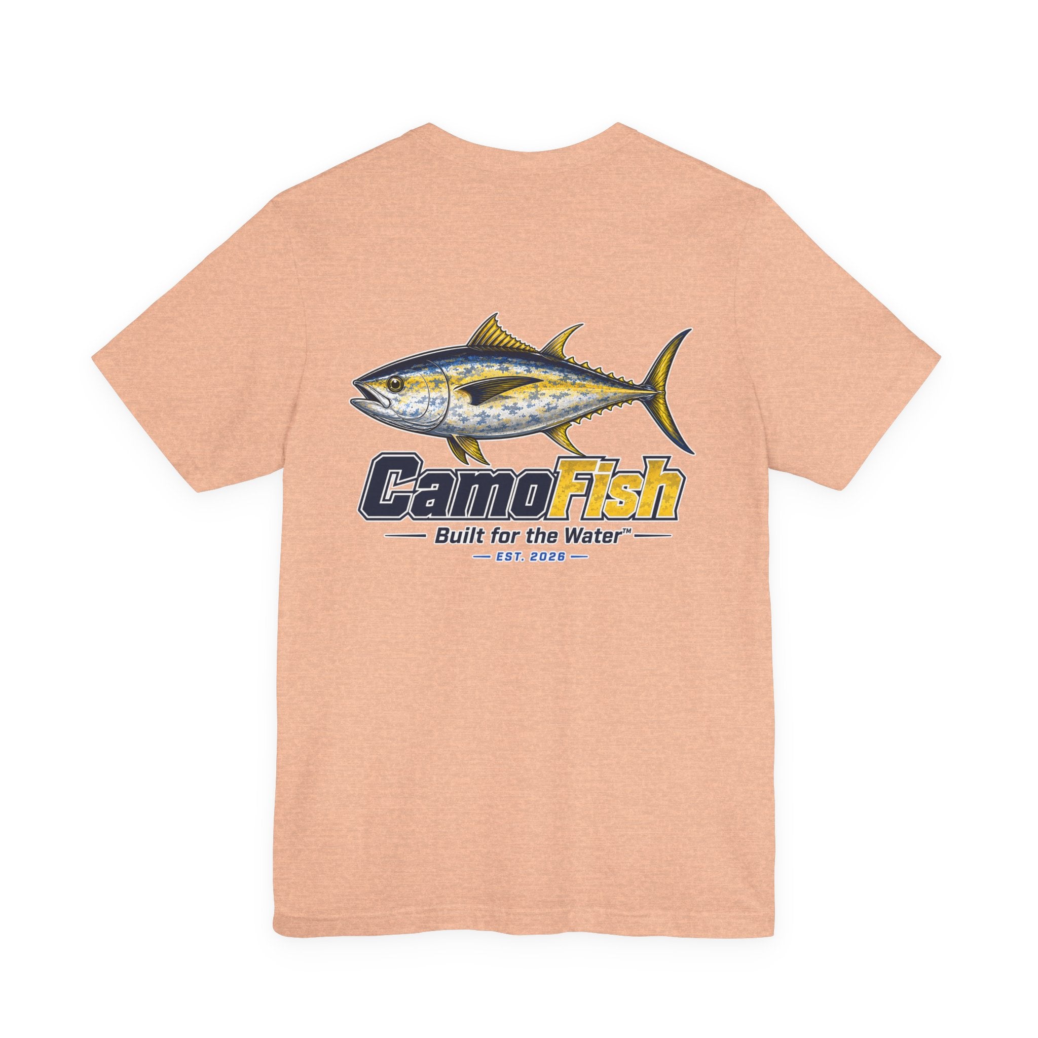 Fishing T-Shirt — "Camo Fish" Built for the Water Graphic Tee
