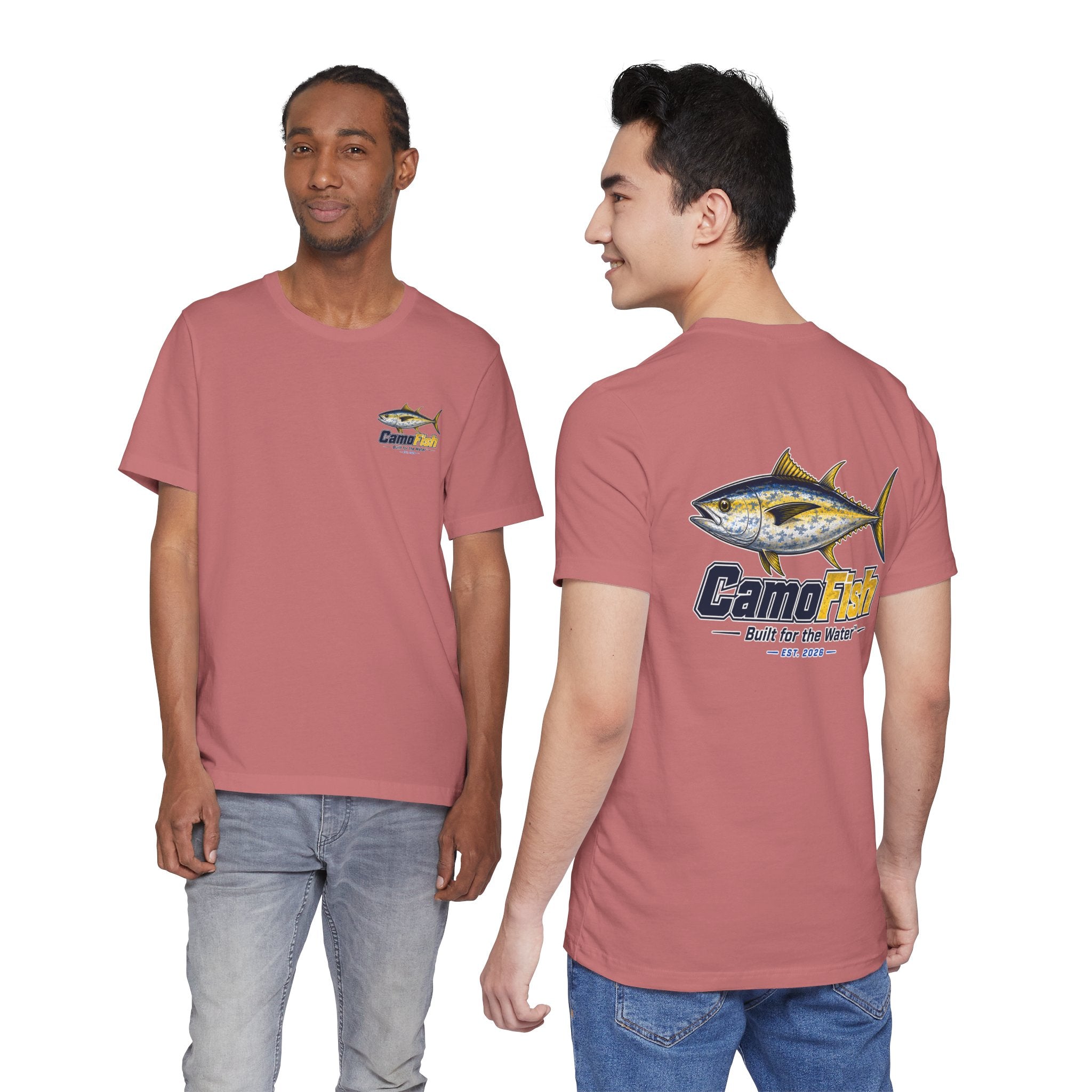 Fishing T-Shirt — "Camo Fish" Built for the Water Graphic Tee