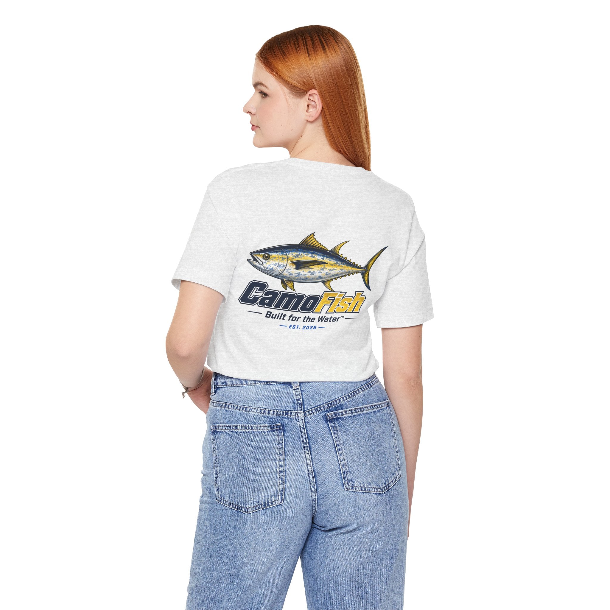 Fishing T-Shirt — "Camo Fish" Built for the Water Graphic Tee
