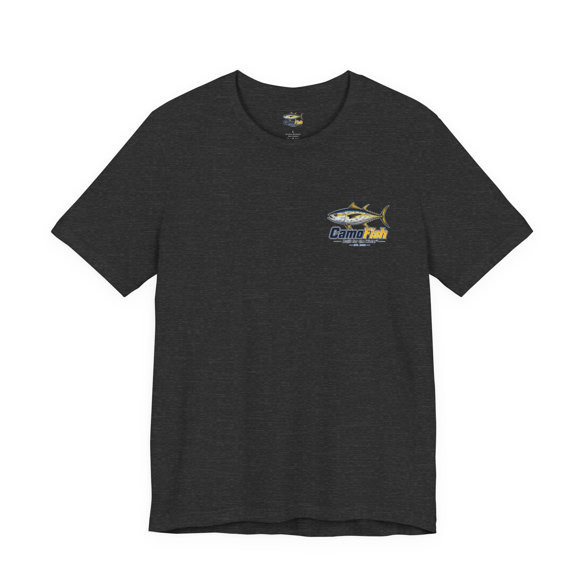 Fishing T-Shirt — "Camo Fish" Built for the Water Graphic Tee