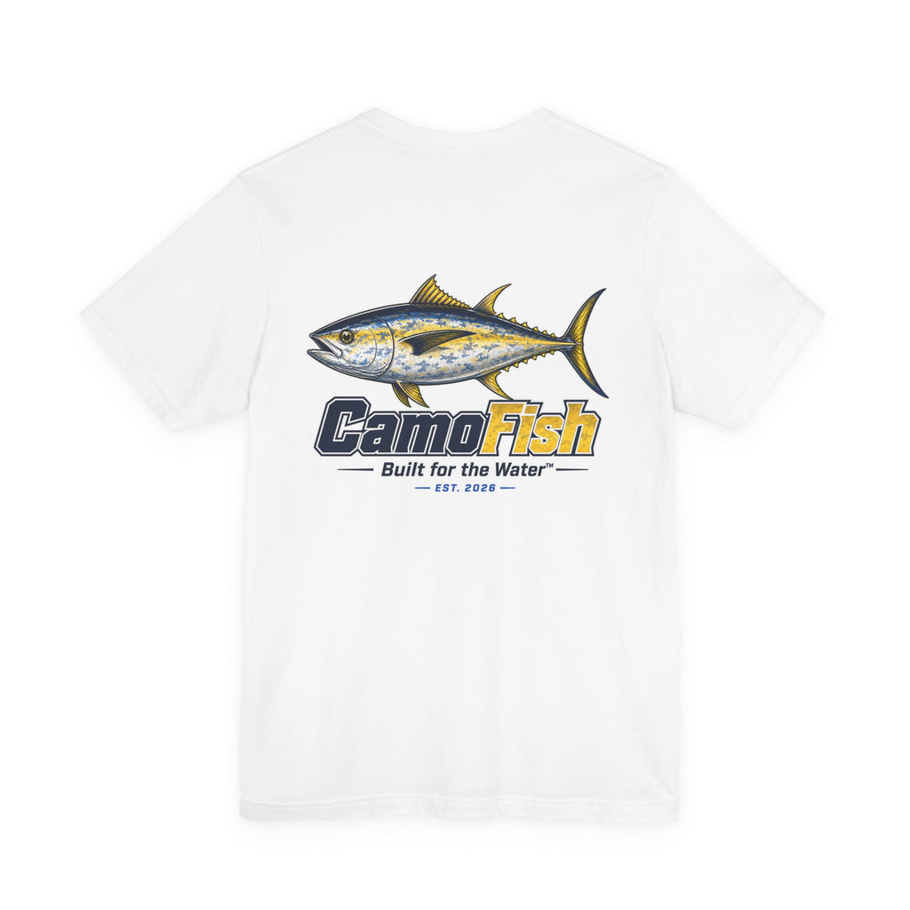 Fishing T-Shirt — "Camo Fish" Built for the Water Graphic Tee