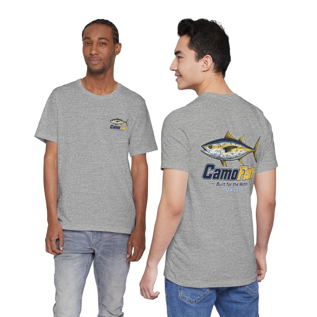 Fishing T-Shirt — "Camo Fish" Built for the Water Graphic Tee