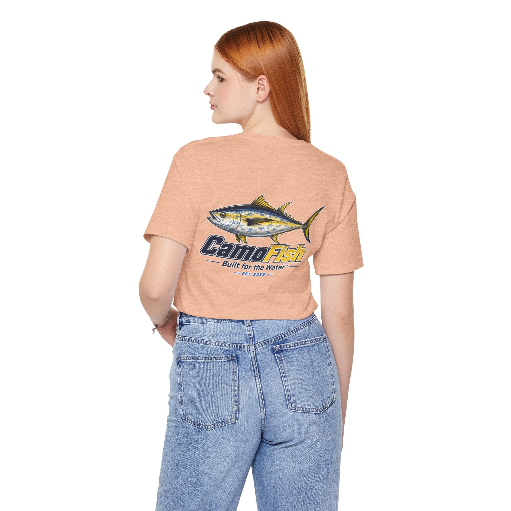 Fishing T-Shirt — "Camo Fish" Built for the Water Graphic Tee
