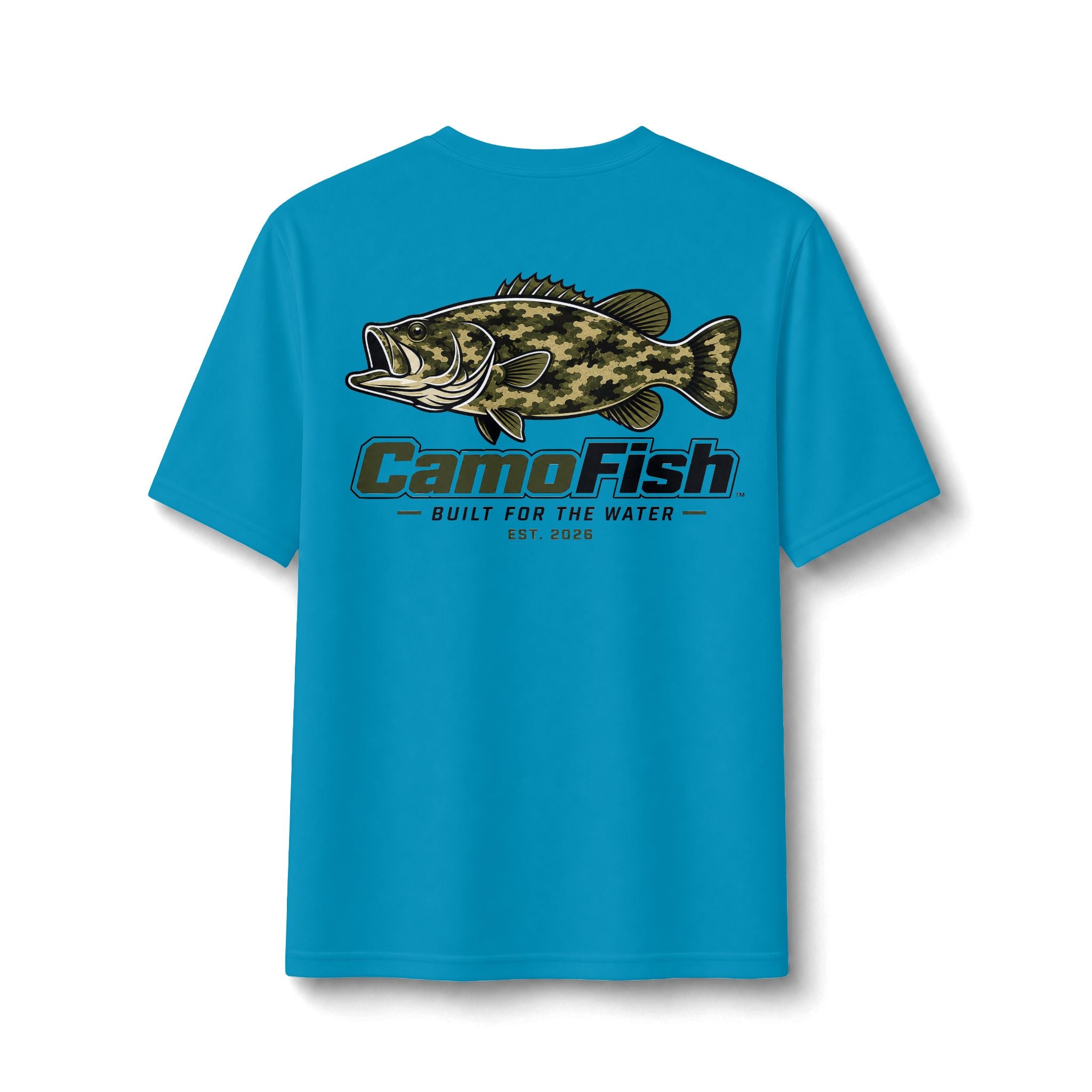CamoFish Largemouth Bass Performance Tee – Built for the Water Fishing Shirt