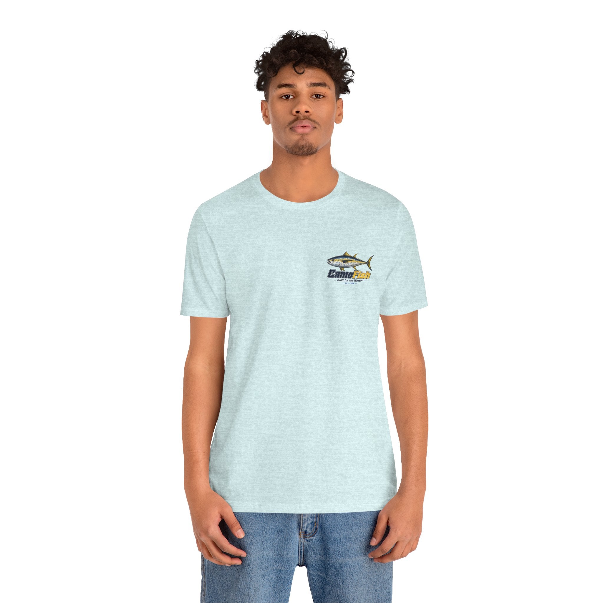 Fishing T-Shirt — "Camo Fish" Built for the Water Graphic Tee
