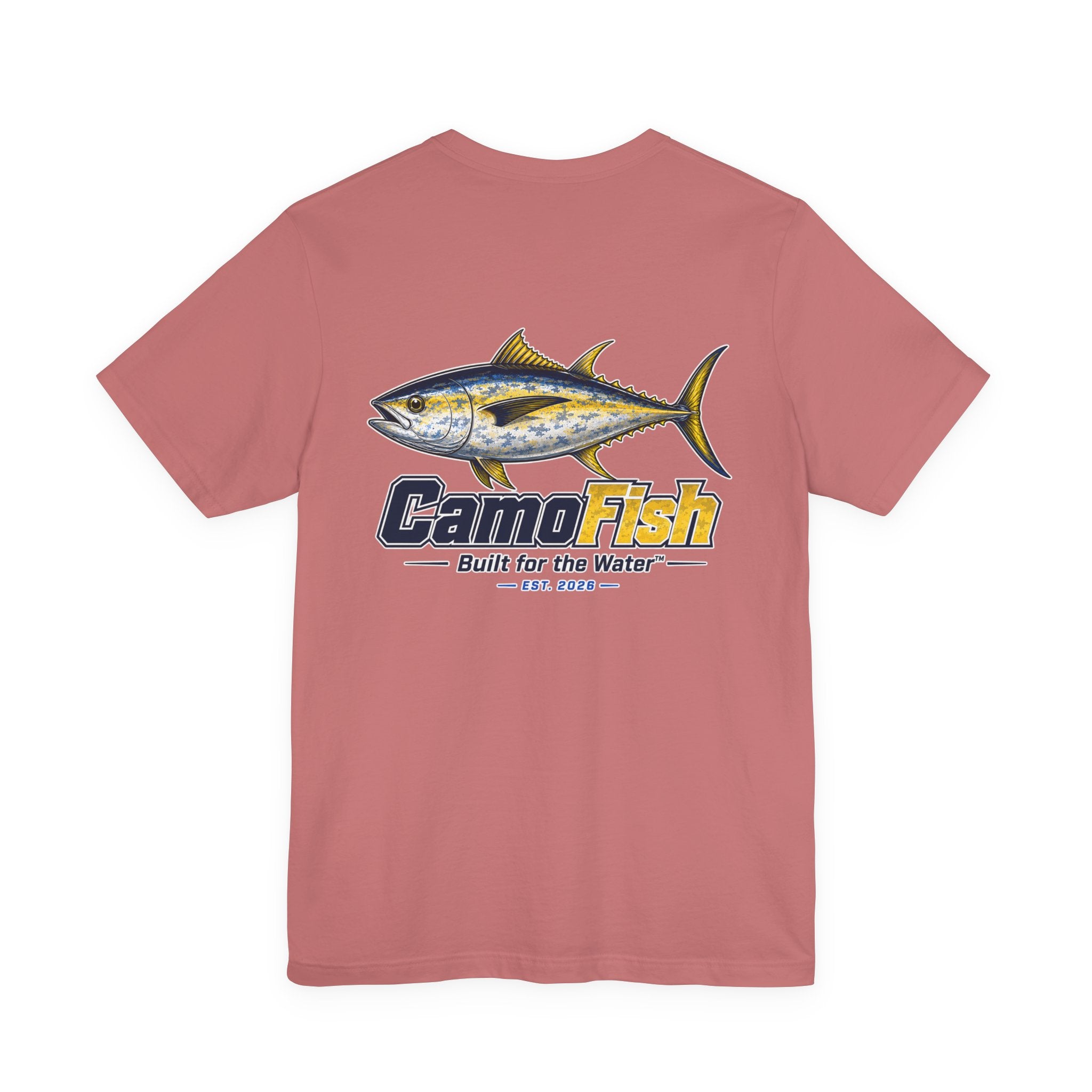 Fishing T-Shirt — "Camo Fish" Built for the Water Graphic Tee