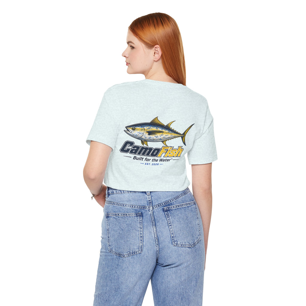 Fishing T-Shirt — "Camo Fish" Built for the Water Graphic Tee