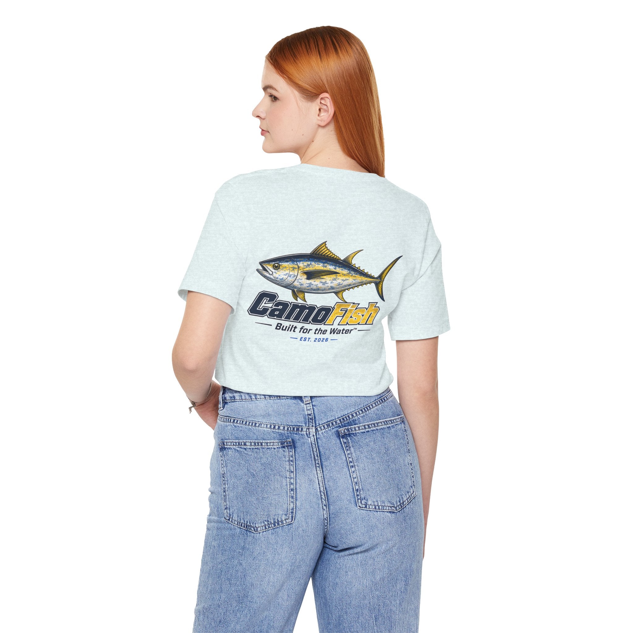 Fishing T-Shirt — "Camo Fish" Built for the Water Graphic Tee