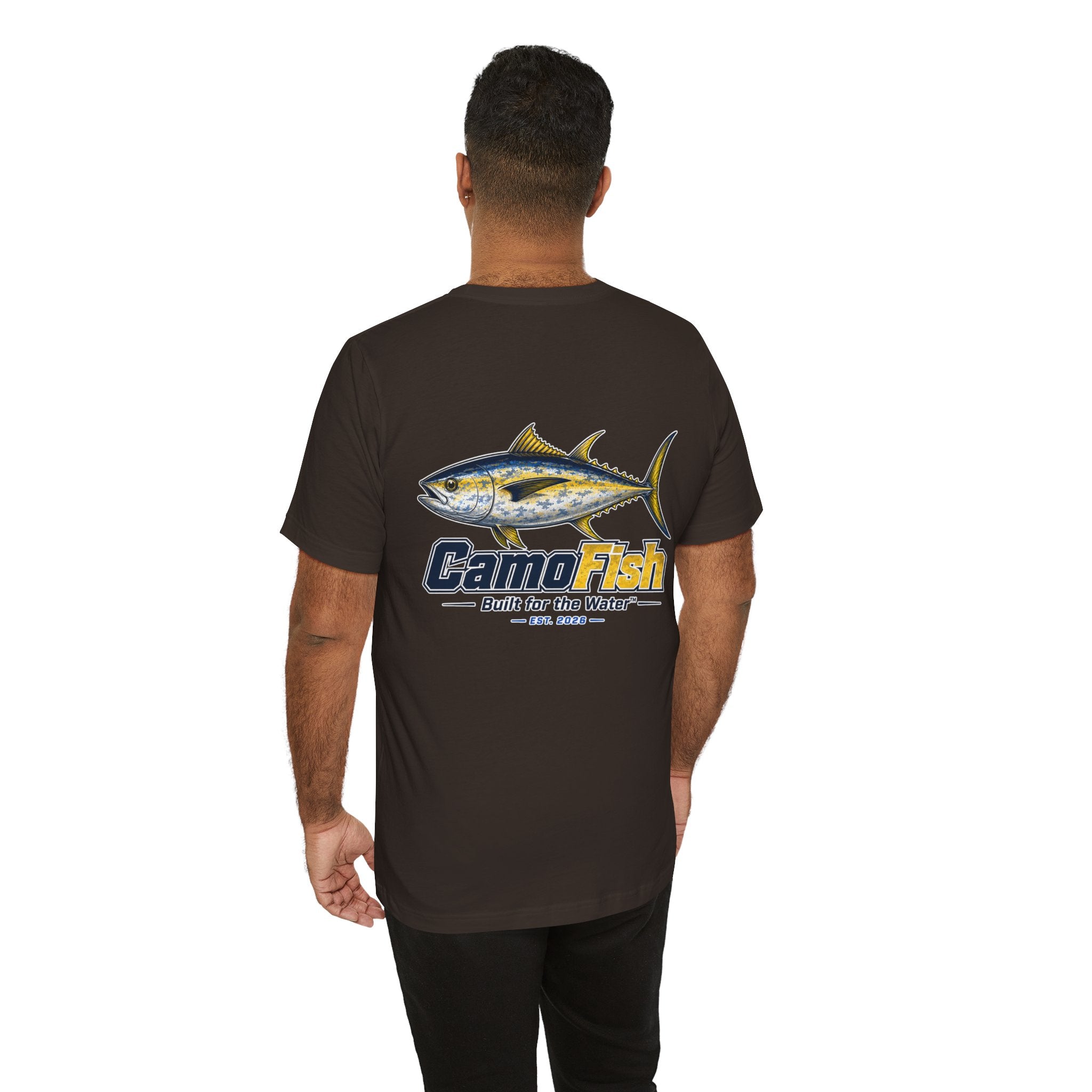 Fishing T-Shirt — "Camo Fish" Built for the Water Graphic Tee
