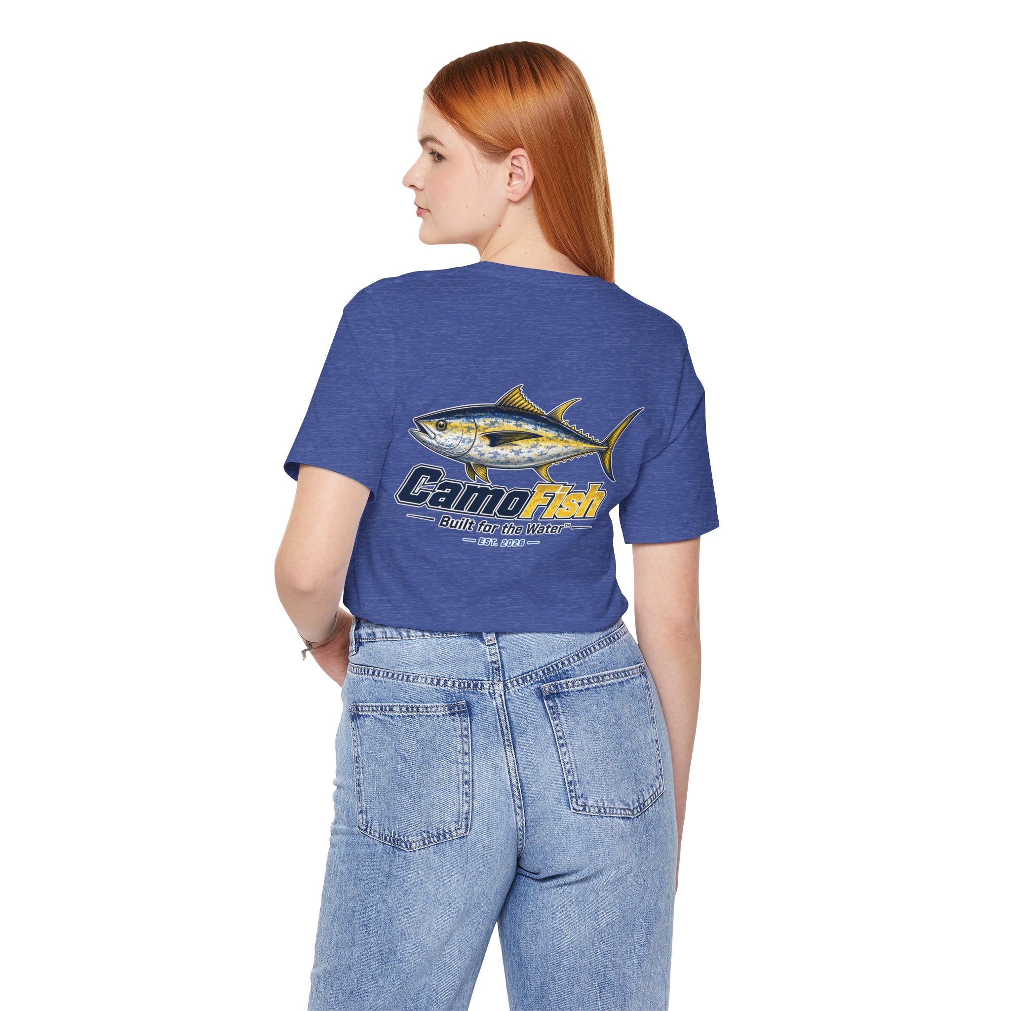 Fishing T-Shirt — "Camo Fish" Built for the Water Graphic Tee