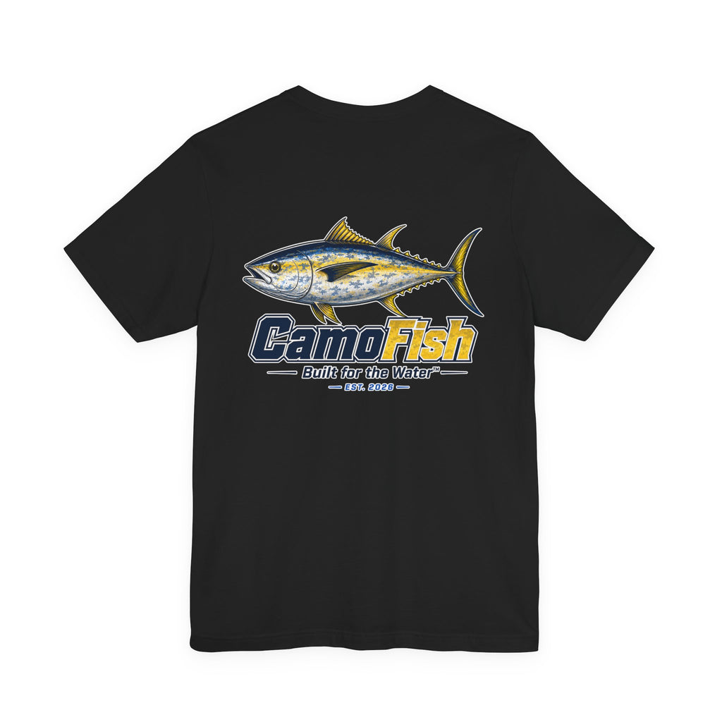 Fishing T-Shirt — "Camo Fish" Built for the Water Graphic Tee